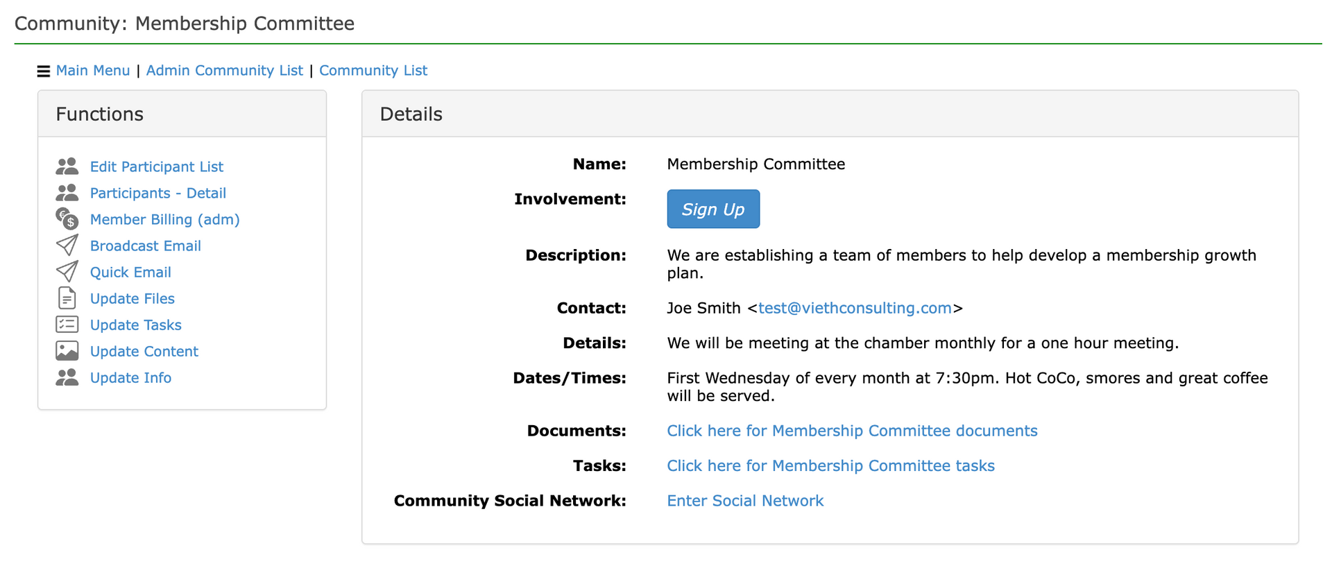 Screenshot of a web page displaying information about a 