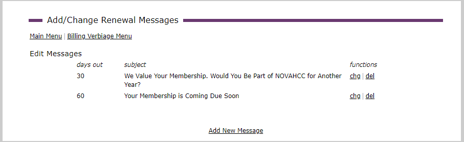 Webpage displaying BGL Messages, including IDs, assigned text, and edit options.