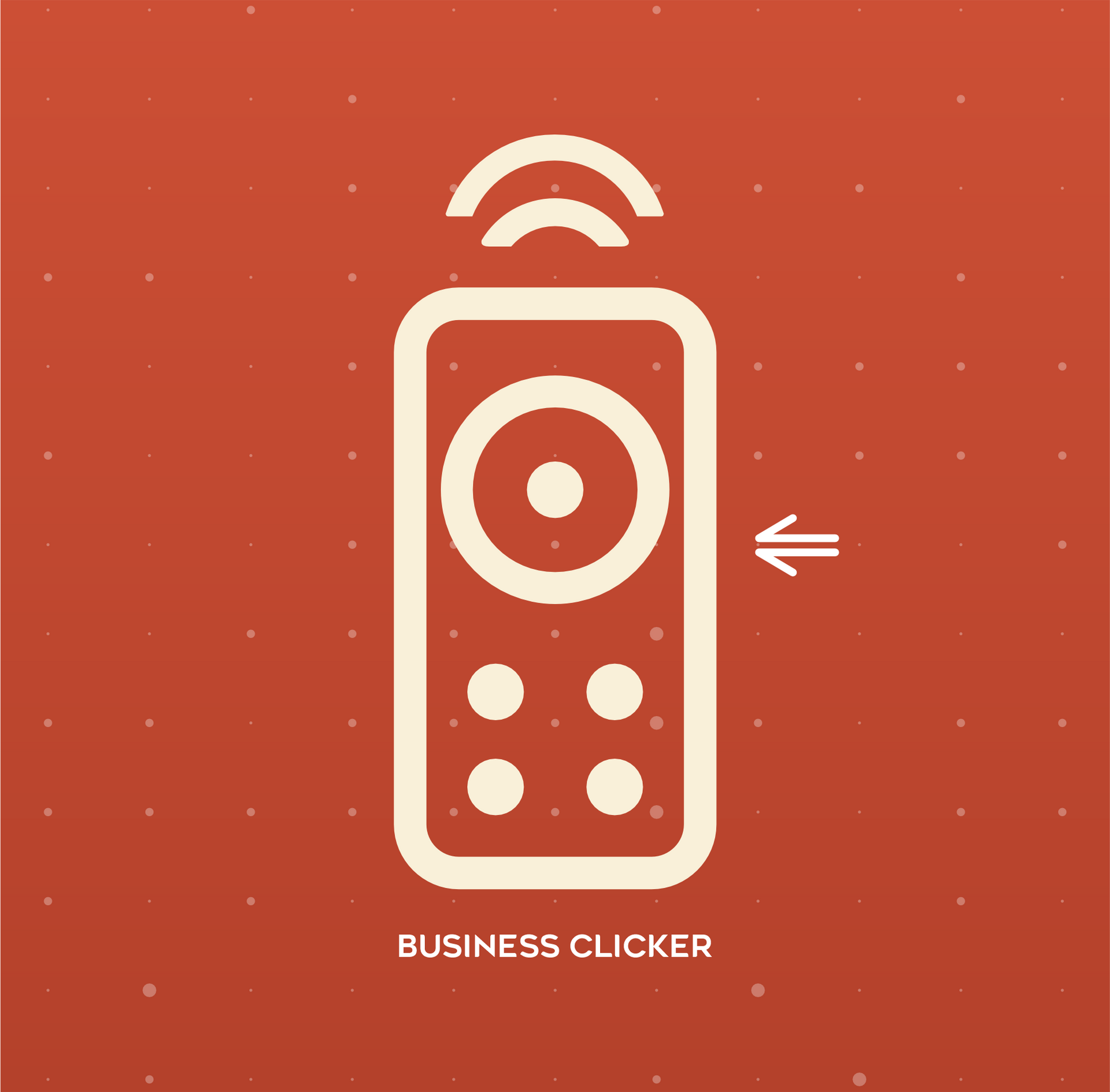 Remote control icon with Wi-Fi signal, arrow, and 