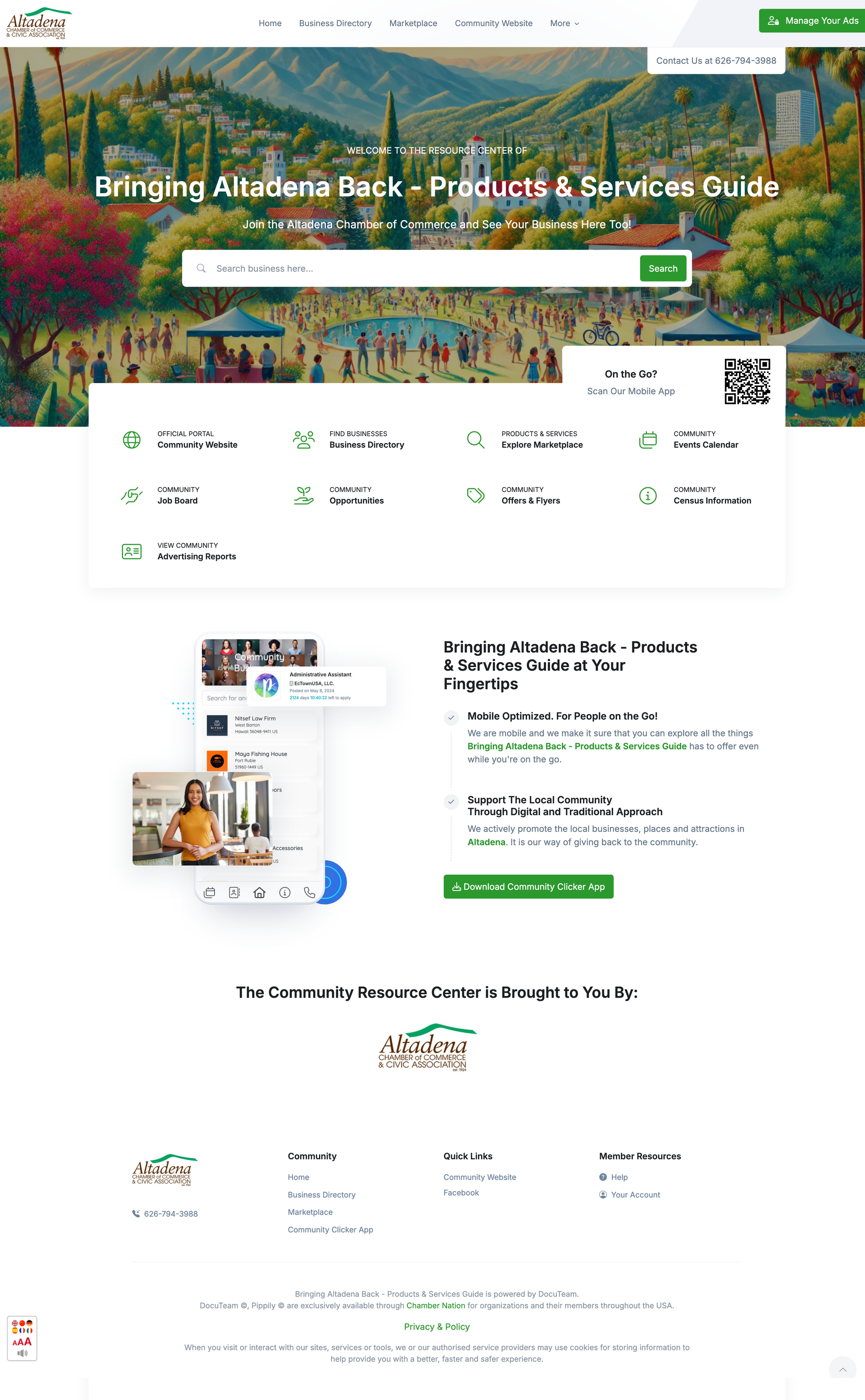 Website homepage: scenic view, content navigation, information on parks and services.