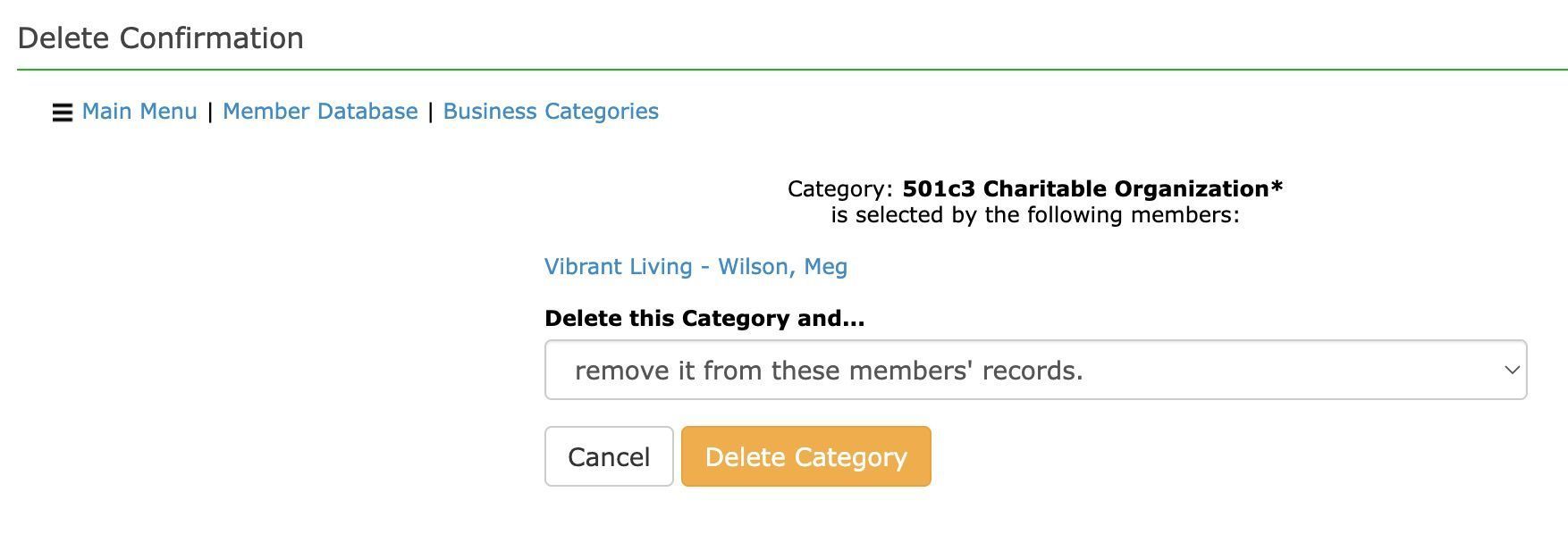 Delete confirmation, 