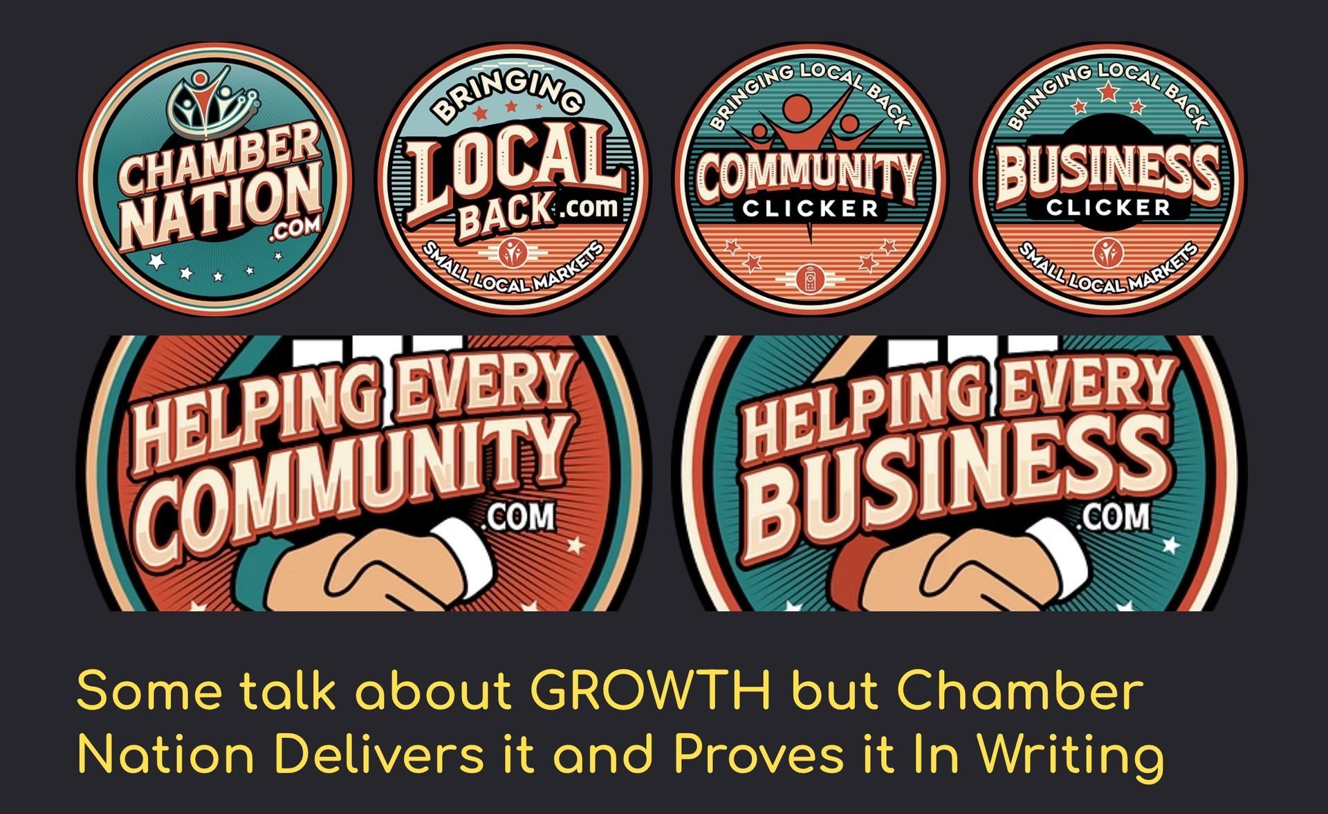 Logos for Chamber Nation with text: 
