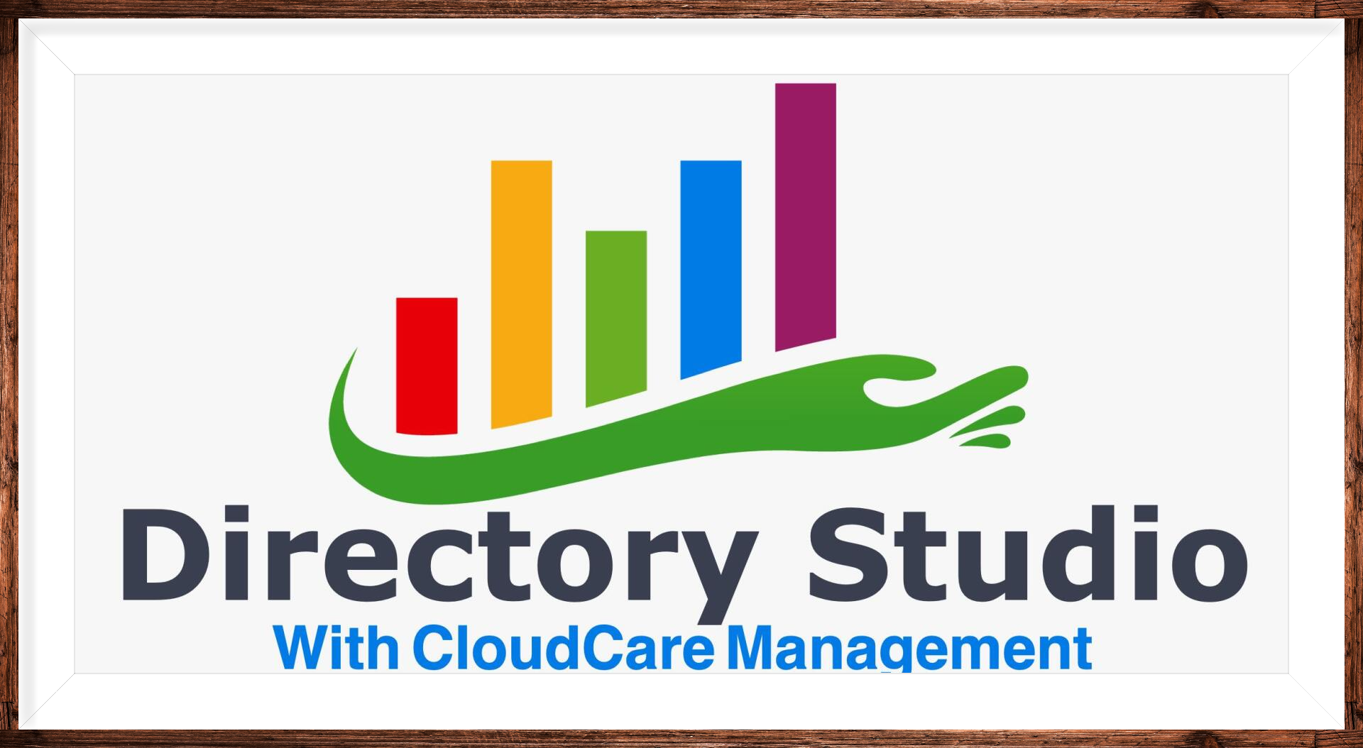 Logo for Directory Studio with hand holding chart bars.