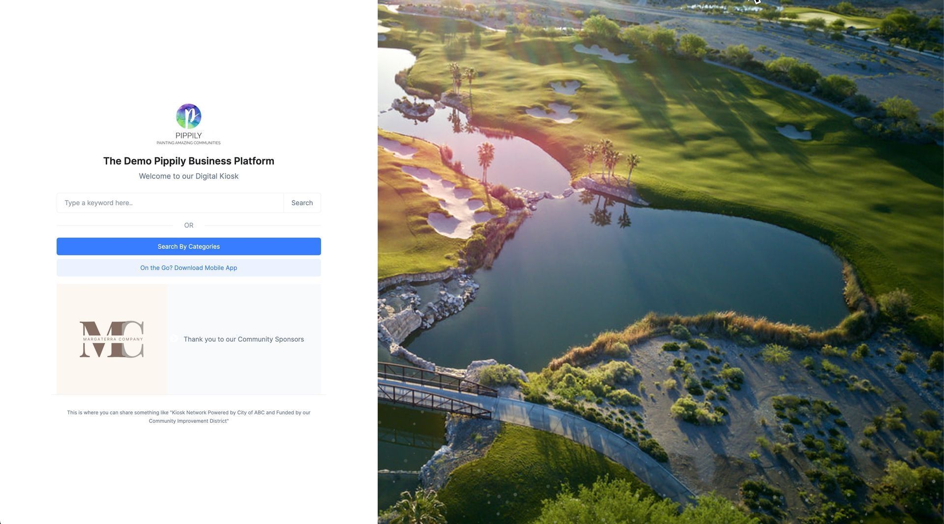 Facebook profile page next to a sunny golf course.