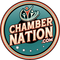 Chamber Nation logo: Teal and orange circle with stylized figures above text "CHAMBER NATION .COM". Stars surround text.