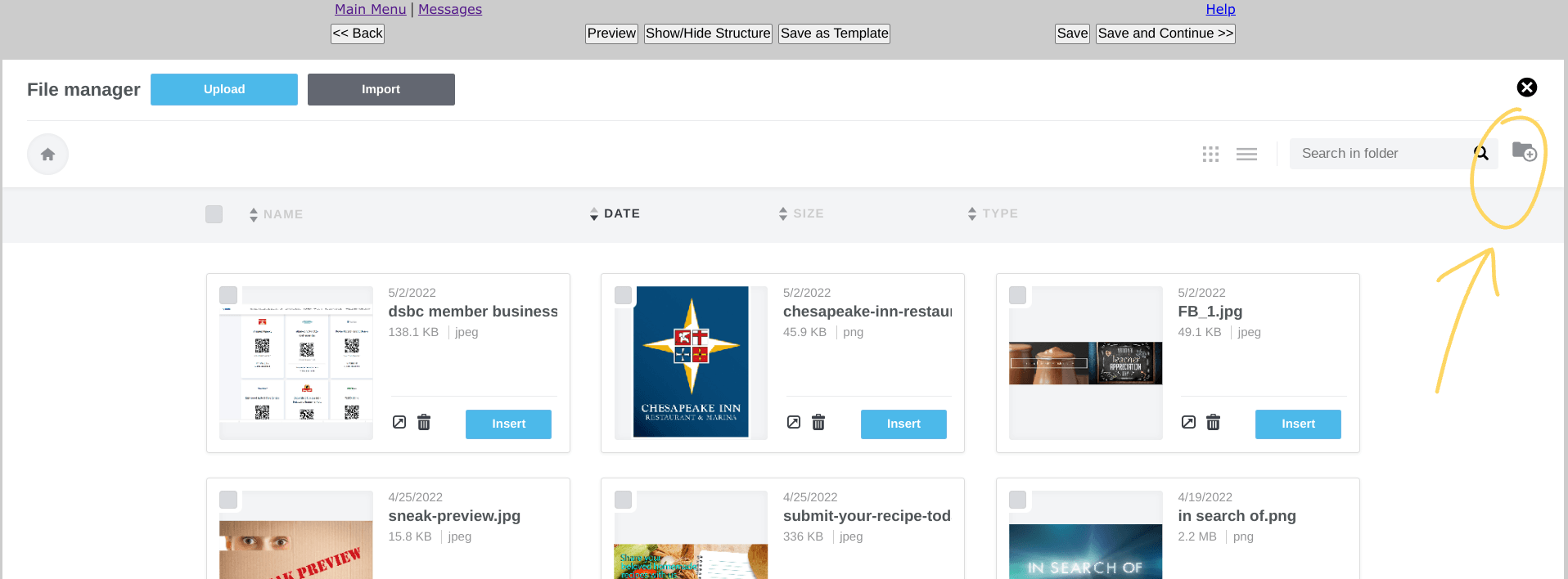 Webpage showing a profile icon and a shopping cart icon in the upper right corner.