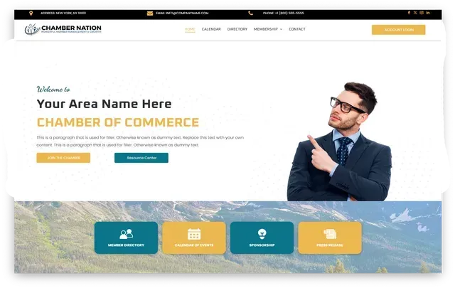 Website homepage for 