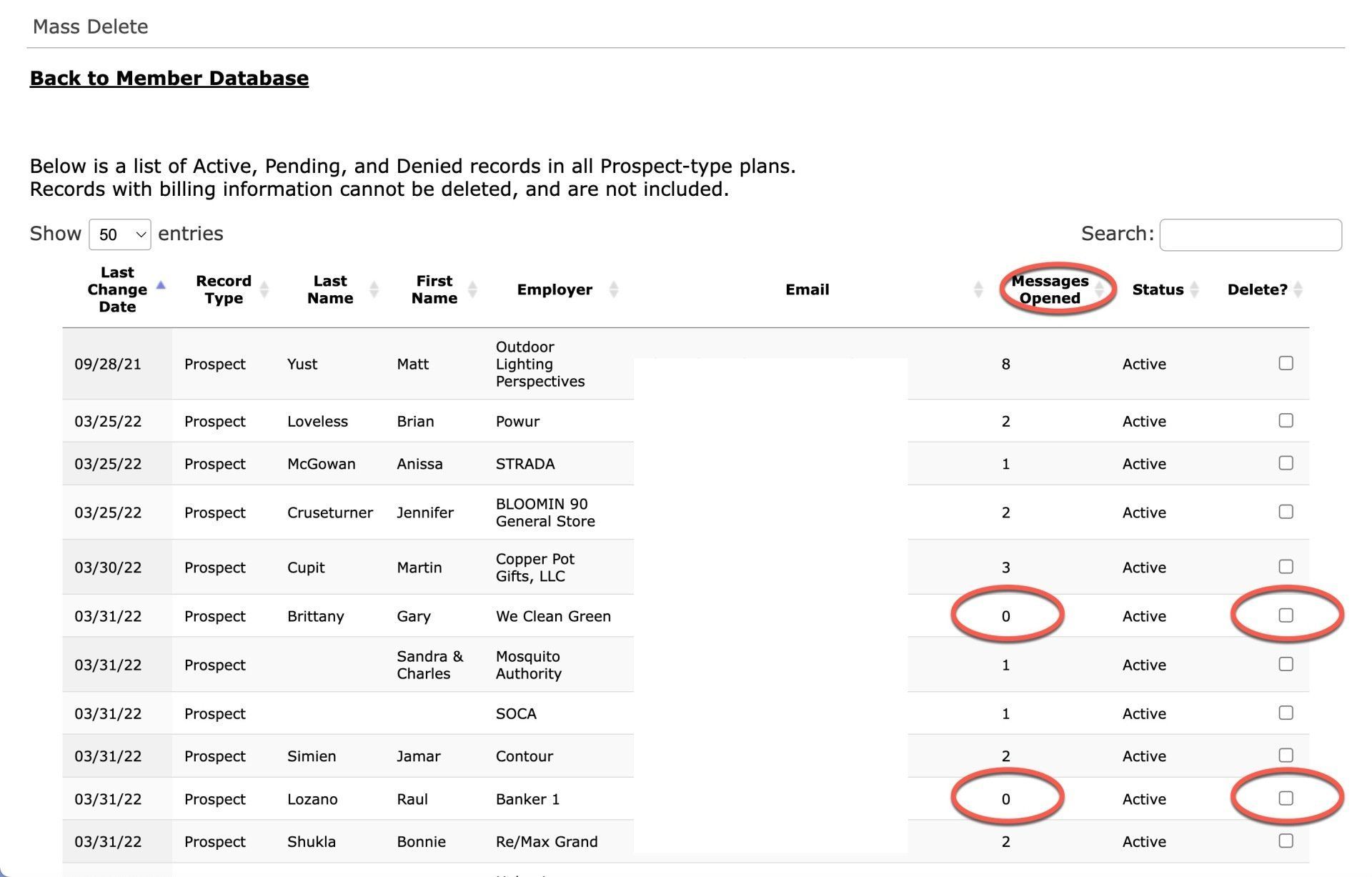 A database table lists program plans. 