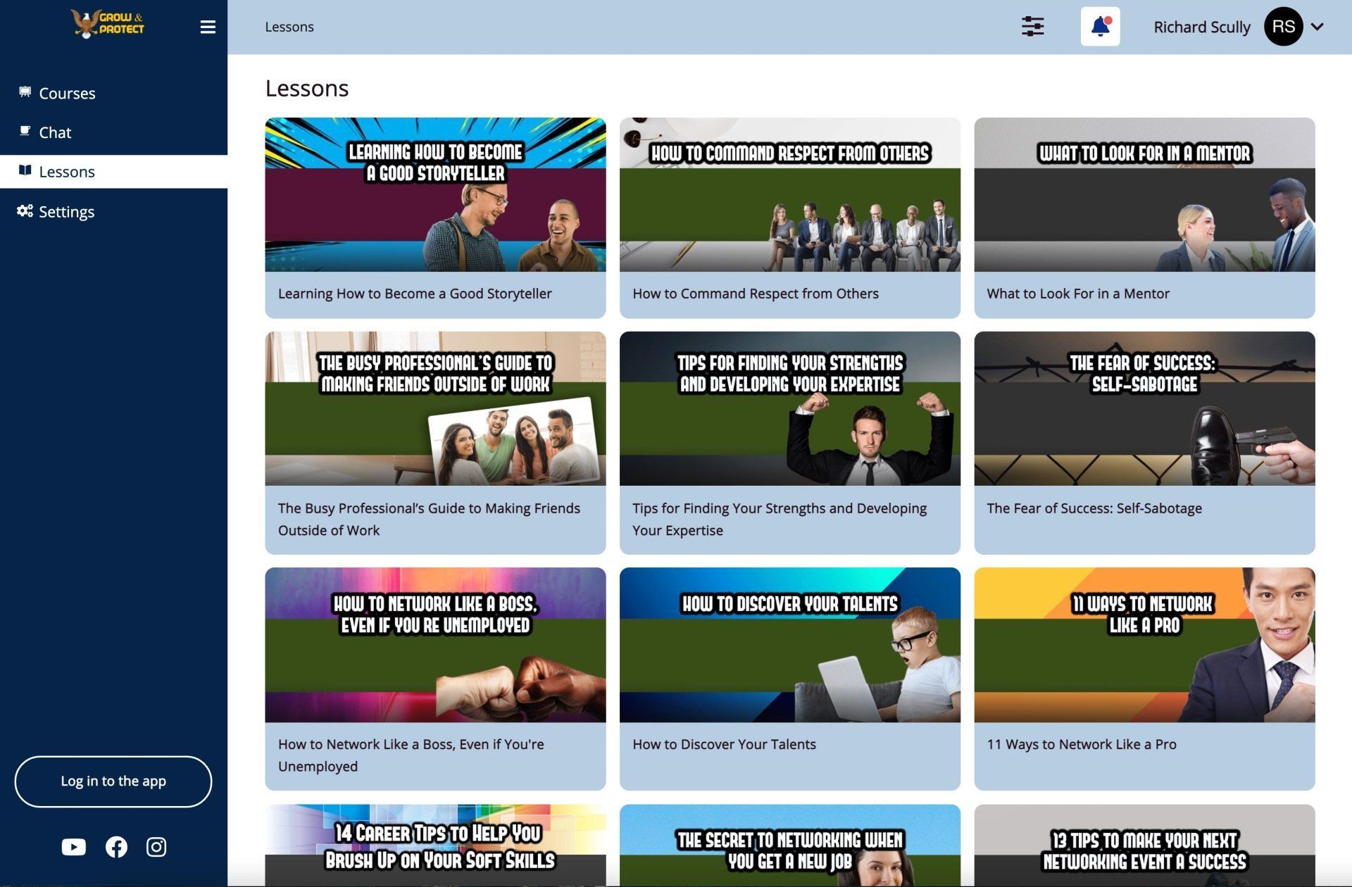 Screenshot of a website's 