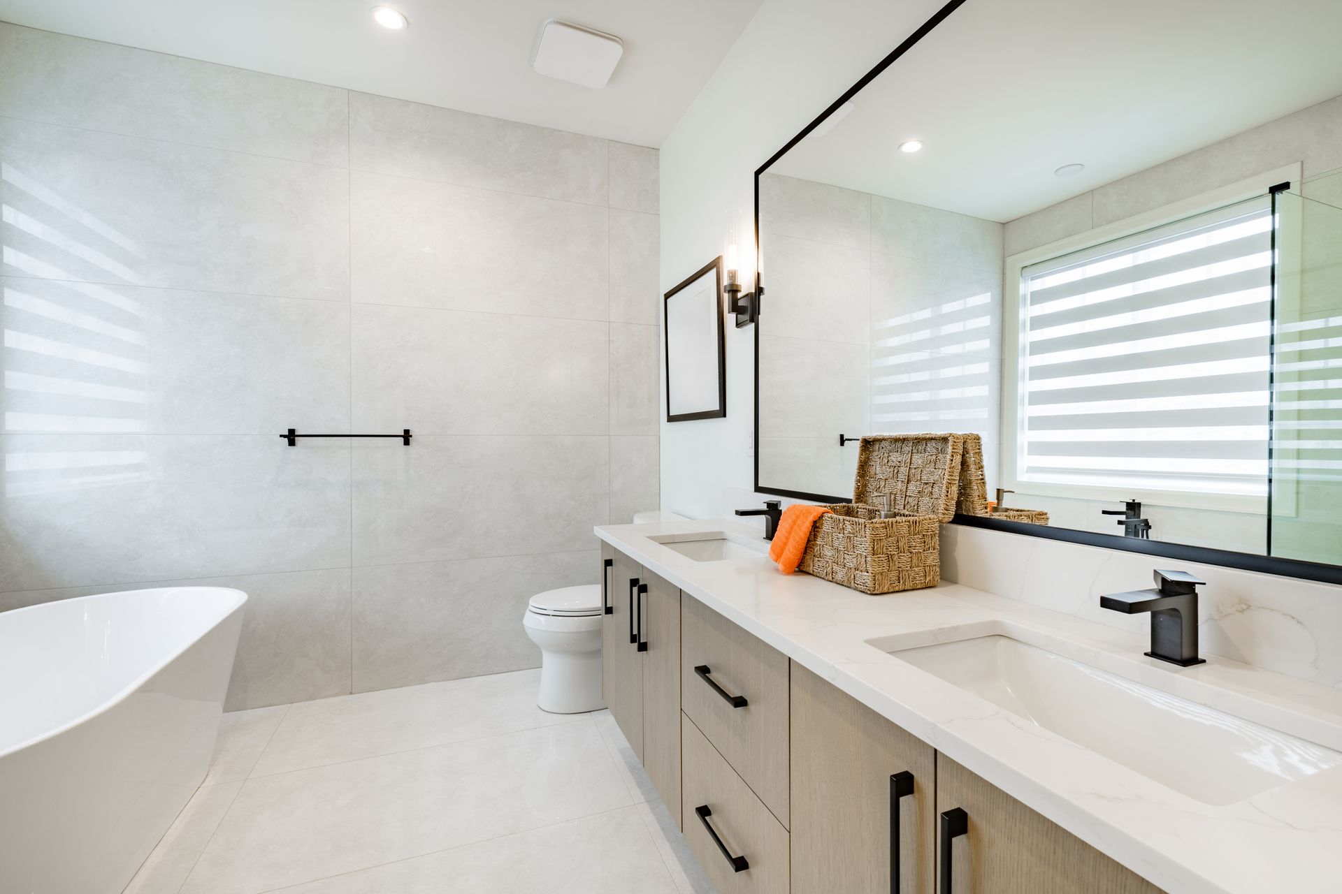 Modern bathroom with a White Tub — Allentown, PA — Premier CCM, INC