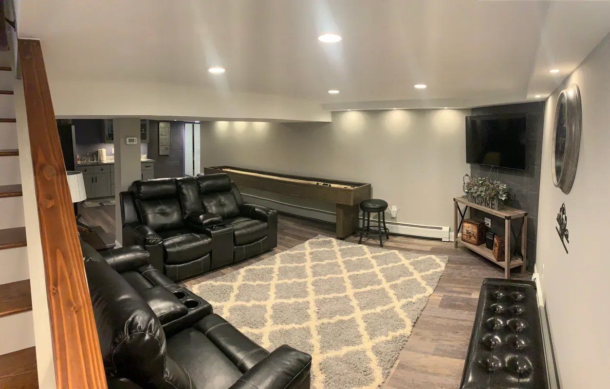 A basement that went through basement remodeling in Macungie, PA