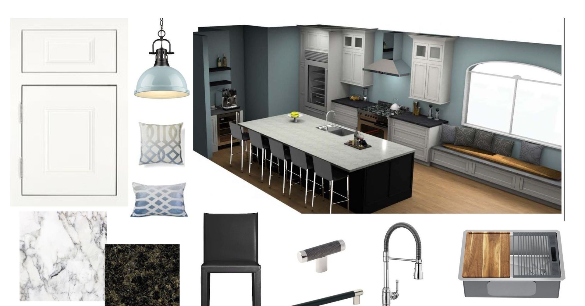 montage of kitchen furniture for house