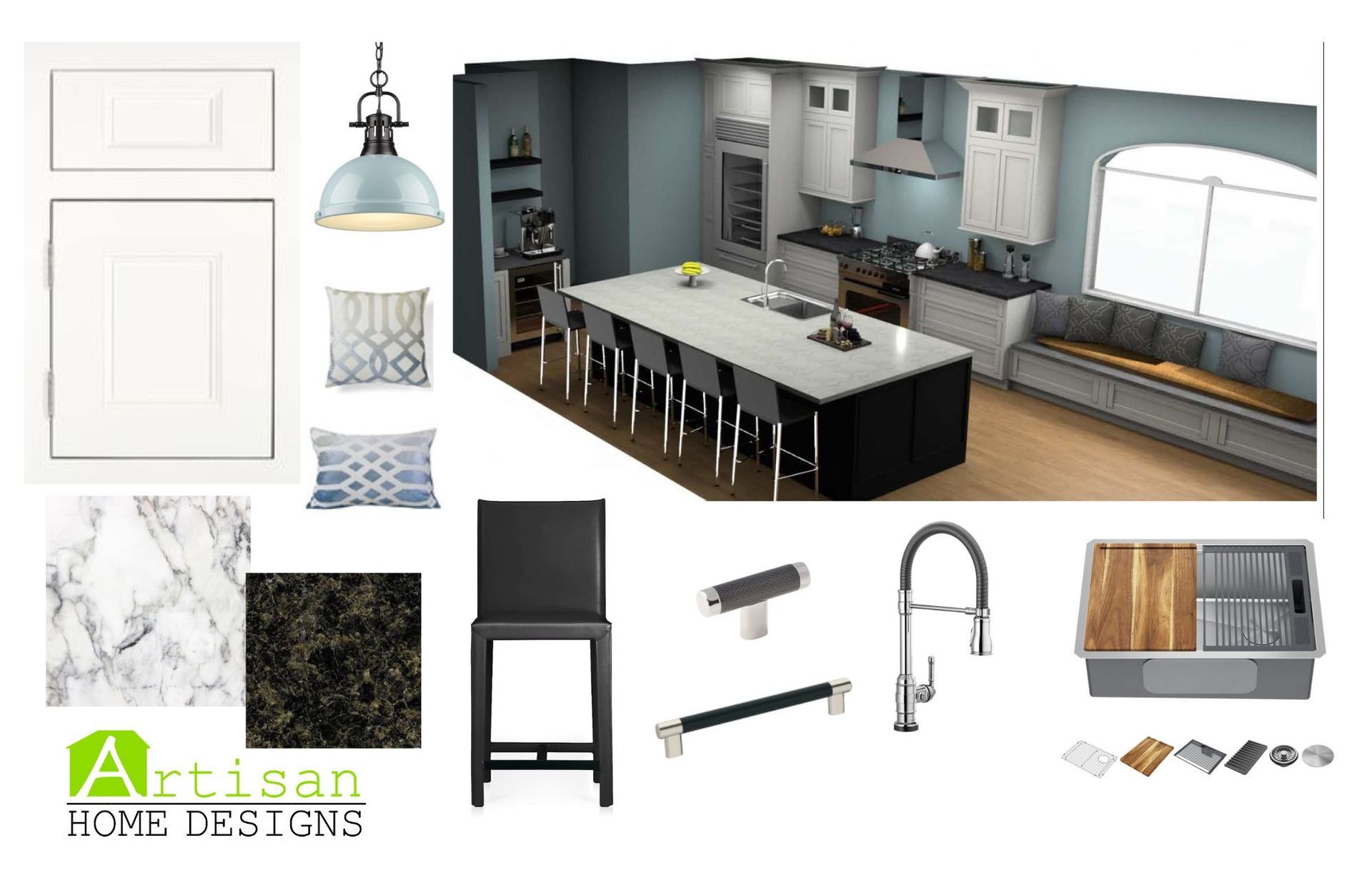 montage of kitchen furniture for house