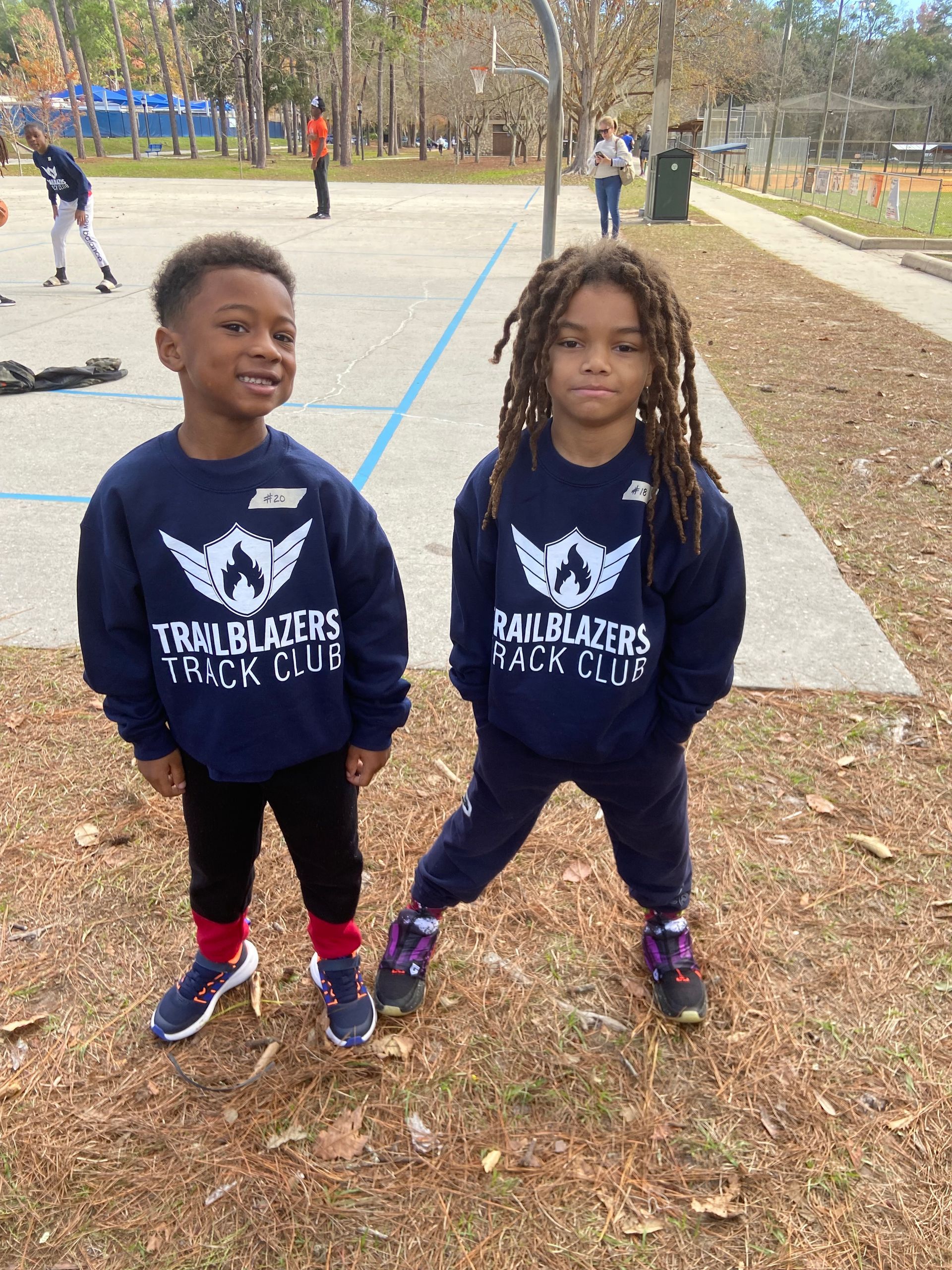 Two young boys in matching