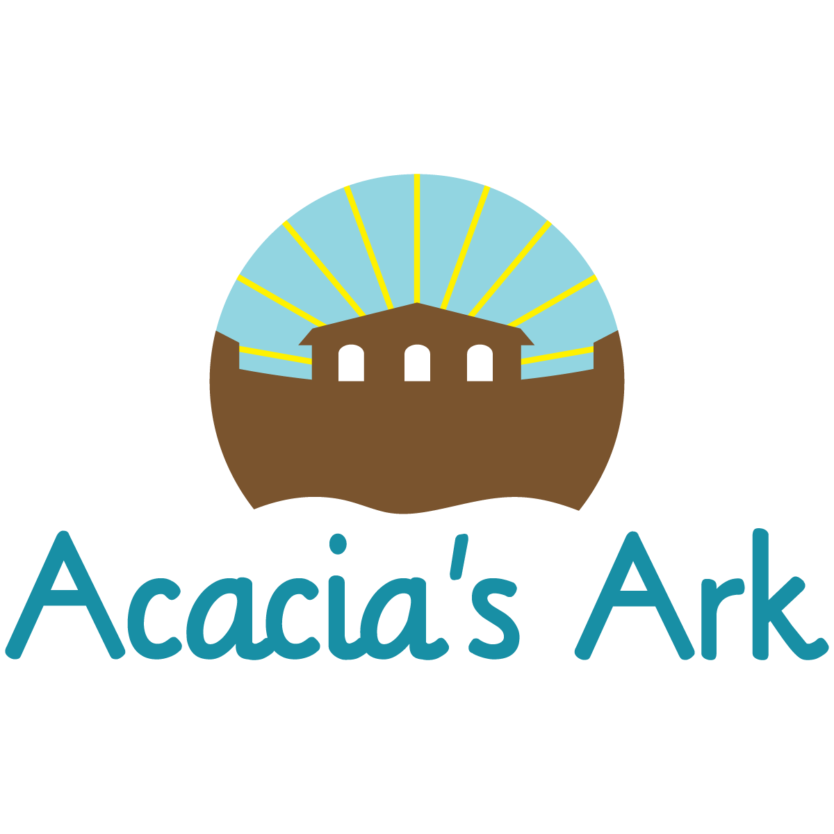 the logo for acacia 's ark is a picture of a boat .