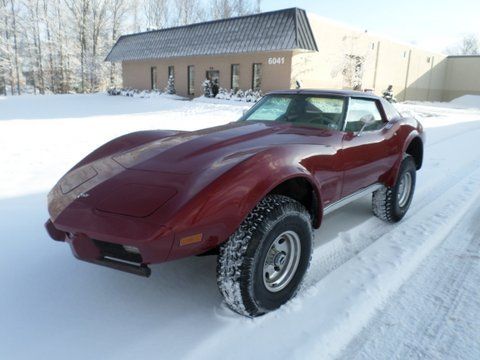 Shiny 1975 Maroon Corvette 4X4 — Pipersville , PA — The Vette Shop