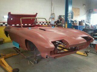1965 Red Corvette Waxing — Pipersville, PA — The Vette Shop