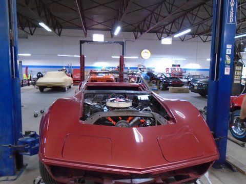1970 Maroon Corvette Body — Pipersville, PA — The Vette Shop