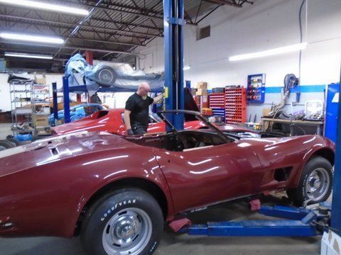 1970 Maroon Corvette Side View — Pipersville, PA — The Vette Shop