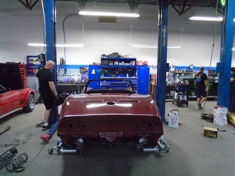 1970 Maroon Corvette Back View — Pipersville, PA — The Vette Shop