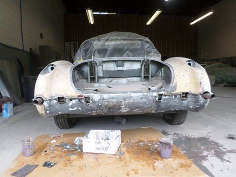 1958 Silver Blue Corvette Broken Bumper — Pipersville, PA — The Vette Shop