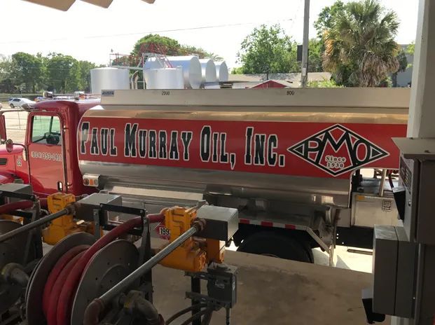 Paul Murray Oil Truck Parked at a Gas Station — Jacksonville, FL — Paul Murray Oil Inc