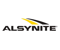 The alsynite logo is black and yellow on a white background.