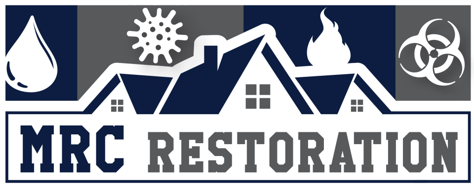 A logo for a company called mrc restoration