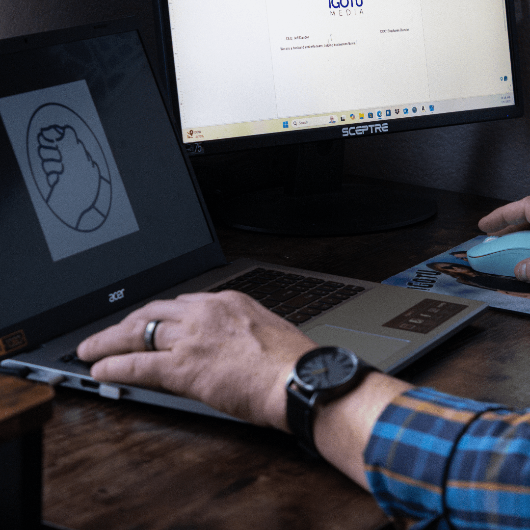 A person is typing on an acer laptop A person is typing on an acer laptop