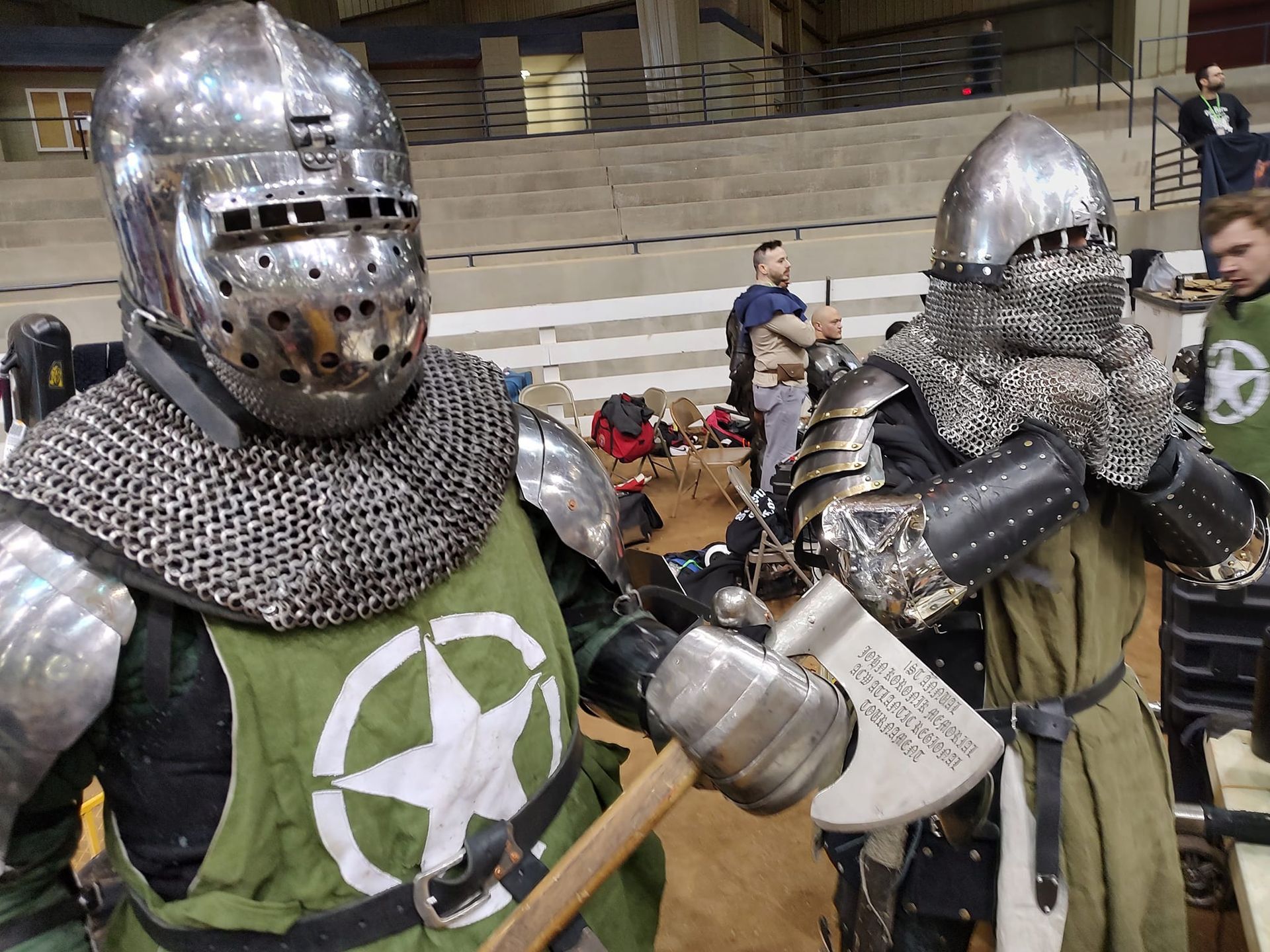 Two Knights Are Standing Next to Each Other - DE - Diamond State Steel Academy