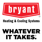 The logo for bryant heating and cooling systems says whatever it takes.