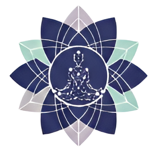 Diseño en forma de corazón negro dentro de un círculo de color violeta pálido.