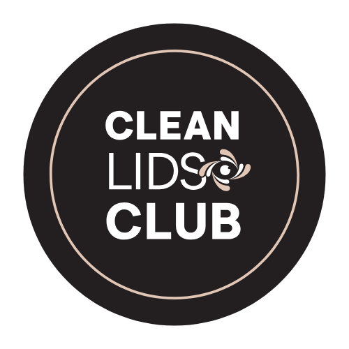 A black circle with the words clean lids club on it