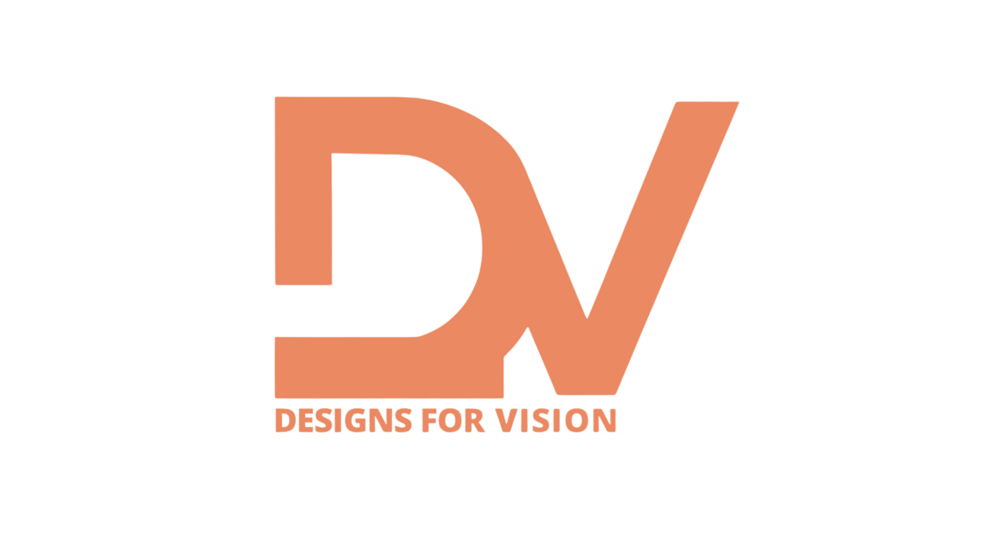 Peach-colored logo with a stylized 