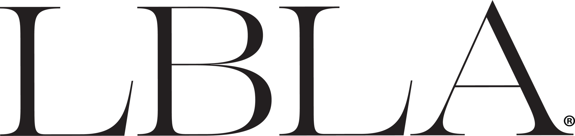 A black and white logo for lbla on a white background.