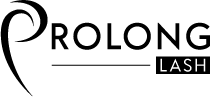 A black and white logo for a company called prolong lash.