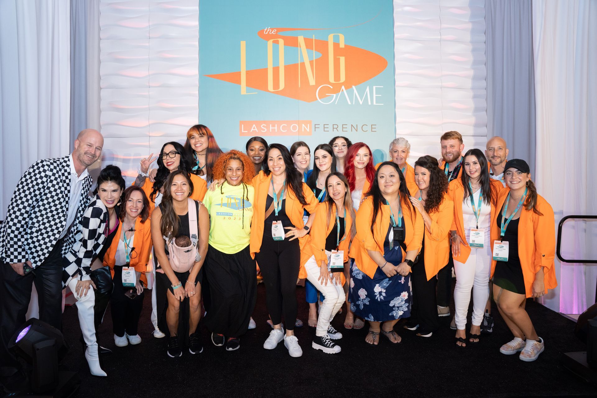 A large group of people are posing for a picture.