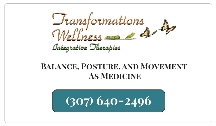 A sign for transformations wellness says balance posture and movement as medicine