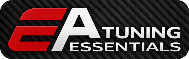 Logo with "EA" in red, "A" in white, and "TUNING ESSENTIALS" in white on black textured background.