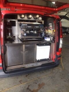 Coffee Ban behind a vehicle — R and M Sheetmetal in South Nowra, NSW