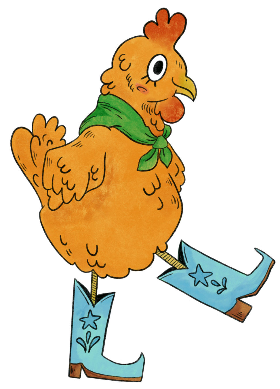 Image of a cartoon rooster strutting for Party Animal Publishing Services