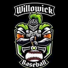 Willowick Baseball logo with a green tree and text.