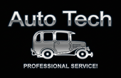 Logo for Demo Auto Repair: text with a gear icon, red and navy colors.