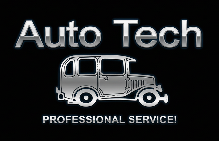 Logo for Demo Auto Repair: text with a gear icon, red and navy colors.