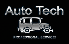Logo for Demo Auto Repair: text with a gear icon, red and navy colors.