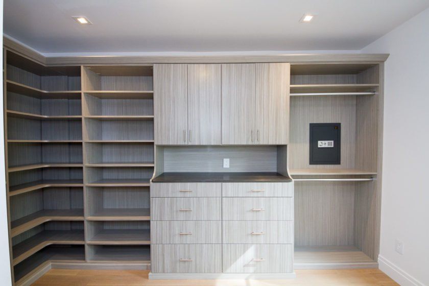 Short Hills, NJ Concrete colored walk-in custom closet system