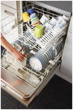 Dishwasher being emptied