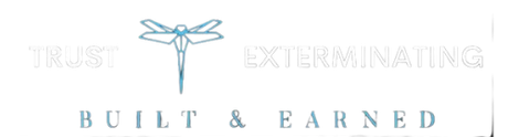 The logo for Trust Exterminating Built and Earned has a dragonfly on it.