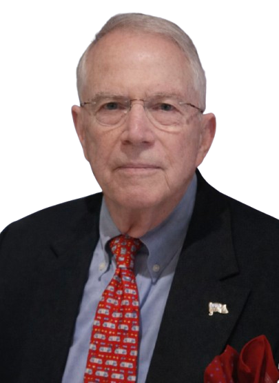 An older man with glasses