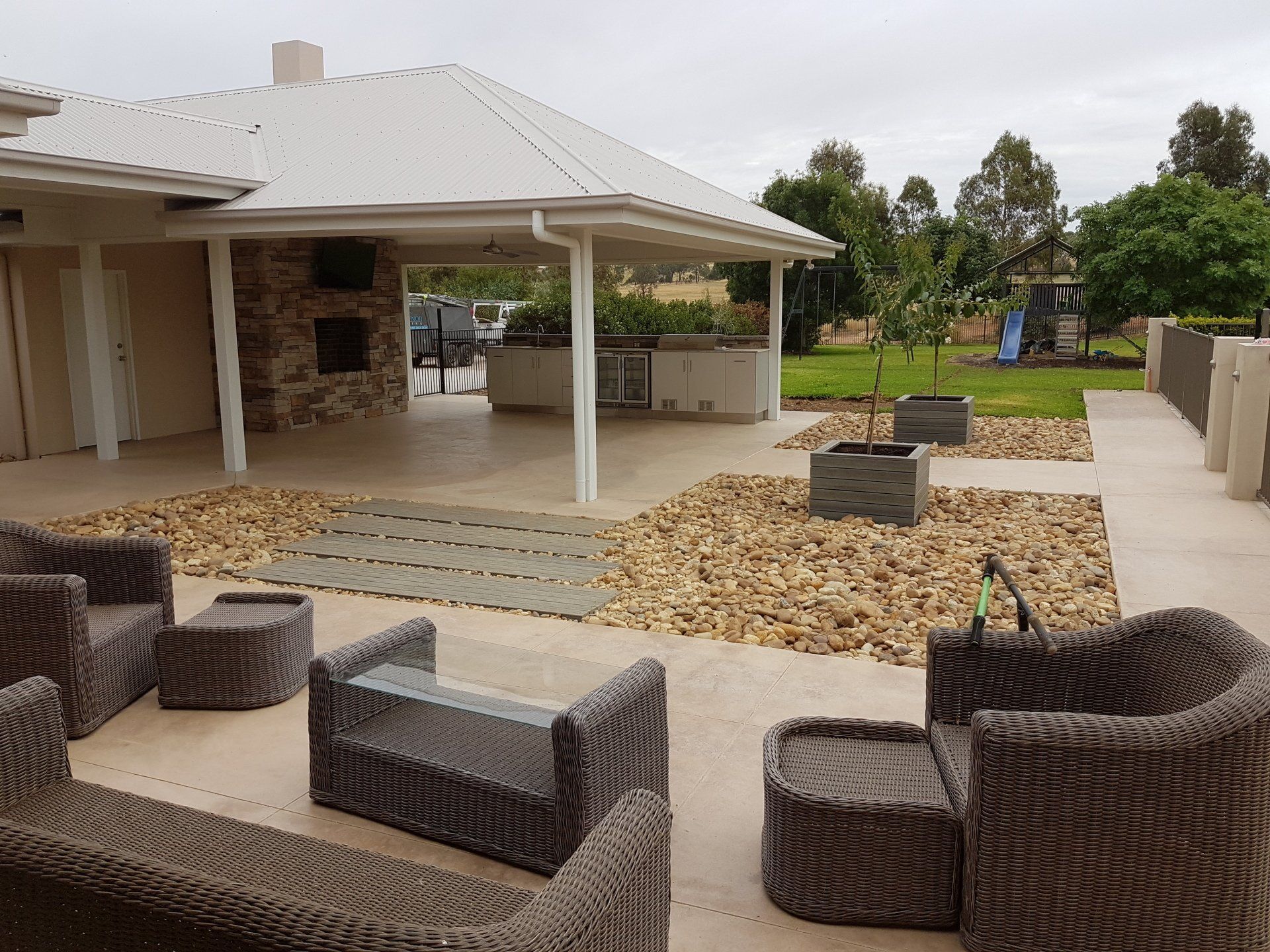 Outside entertainment area